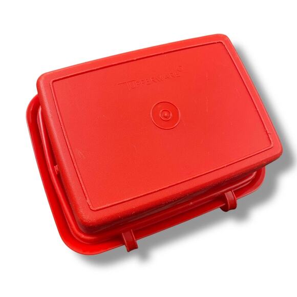 Vintage Tupperware Pak N Carry Lunch Box Handle Sandwich 1254 1255 Paprika Lot 2 - Picture 5 of 9